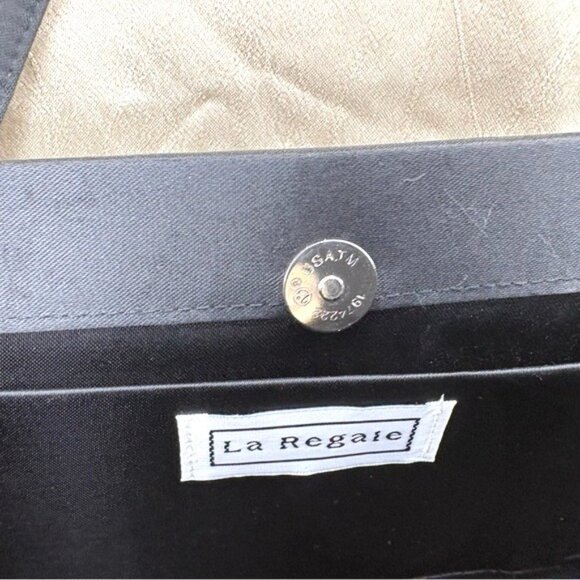 La Regale Black Evening Clutch Purse Hand Crossbody Shoulder Bag - Picture 5 of 9